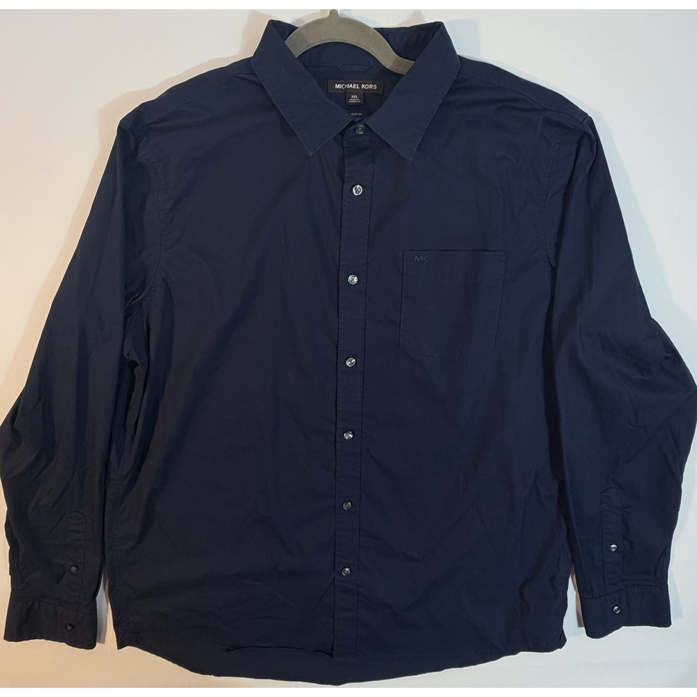 Michael Kors Button Down Mens XXL Navy Blue Excellent Classic Fit OH3404S9ZL